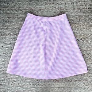 Vintage 70s handmade pink polyester skirt
